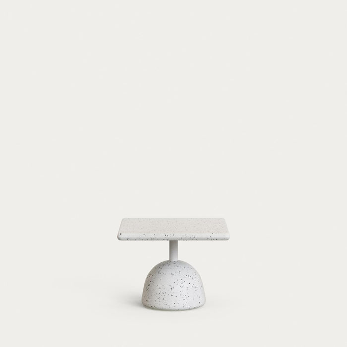 Kave Home Loungetafel Saura Terrazzo, 48 x 48cm - Wit - Vierkant