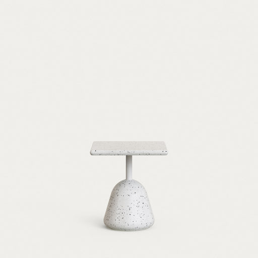 Kave Home Vierkante Bijzettafel Saura Terrazzo, 44cm - Wit - ThatLyfeStyle