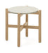 Kave Home Ronde Bijzettafel Pola Eucalyptushout en Terrazzo, Ø45cm - Wit