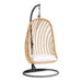 Kave Home Hangstoel Ekaterina Met standaard, Rotan - Naturel/Donkergrijs