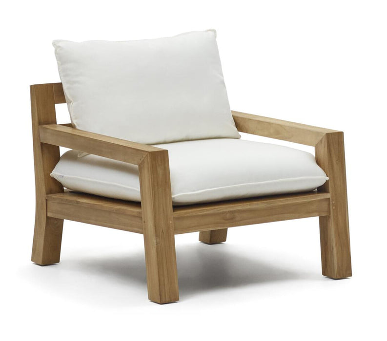 Kave Home Fauteuil Forcanera Teakhout - Wit