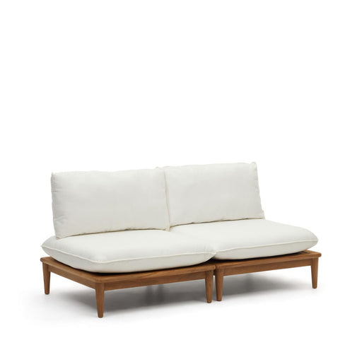 Kave Home Modulaire Loungebank Portitxol Teakhout, Met 2 fauteuils - Wit - ThatLyfeStyle