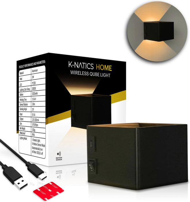 K-NATICS Oplaadbare Qube Lamp - Draadloos