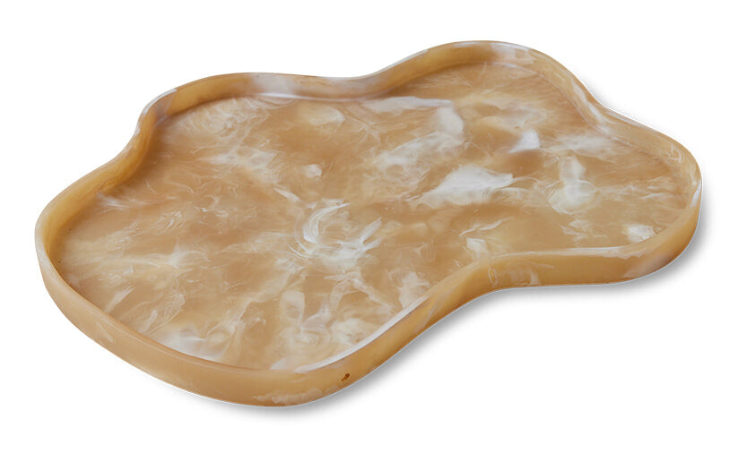 HKliving Dienblad Patio Marmerlook, 61 x 54cm - Crème - Organisch
