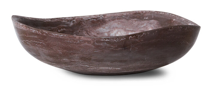 HKliving Schaal Patio Marmerlook, Ø28cm - Bordeaux