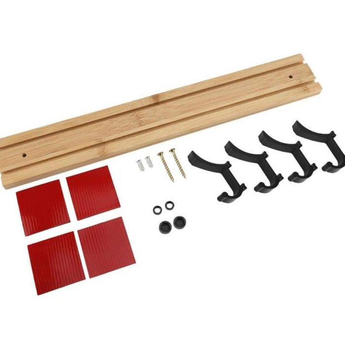QUVIO Kapstok – Verstelbare hangers – Bamboe en staal – 1,5 x 50 x 6 cm - ThatLyfeStyle
