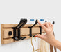 QUVIO Kapstok – Verstelbare hangers – Bamboe en staal – 1,5 x 50 x 6 cm - ThatLyfeStyle