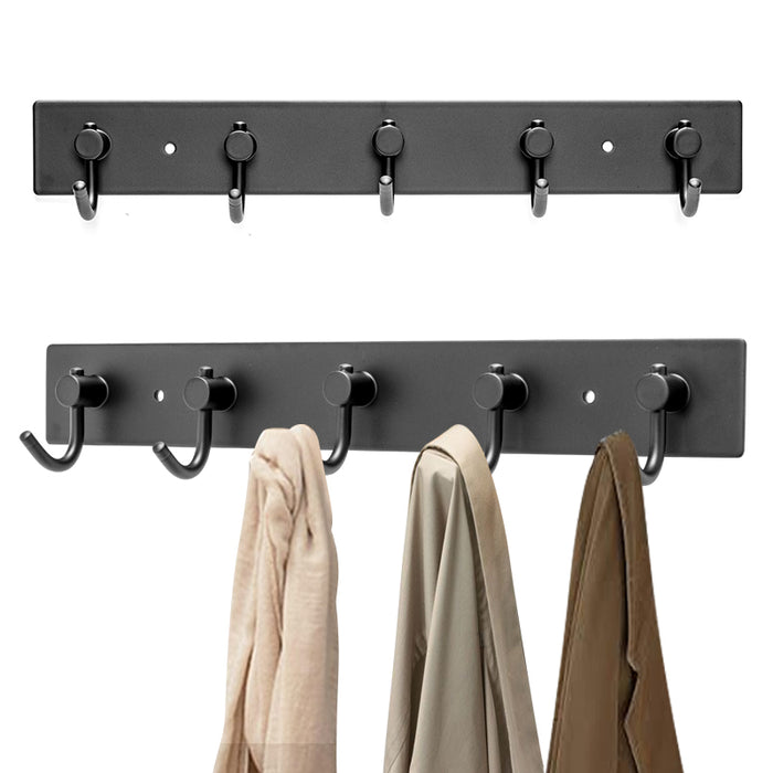 XIVADA Kapstok Hangend – 5 Haken – Model J – Aluminium – 34 cm – Zwart - ThatLyfeStyle
