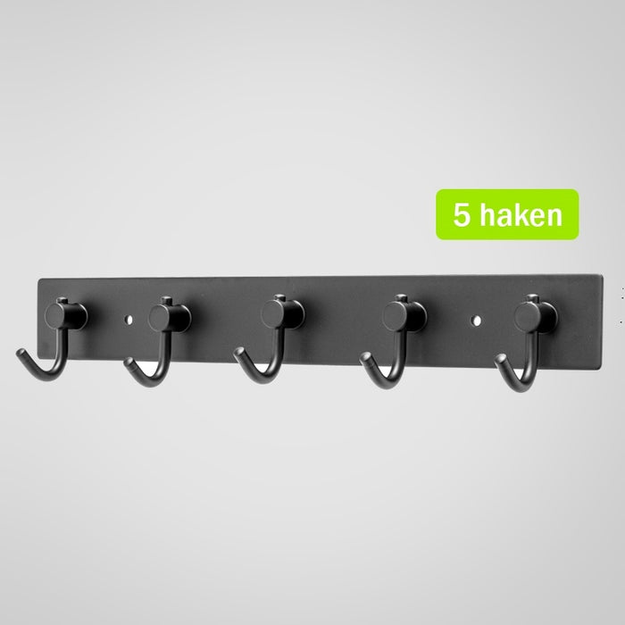 XIVADA Kapstok Hangend – 5 Haken – Model J – Aluminium – 34 cm – Zwart - ThatLyfeStyle