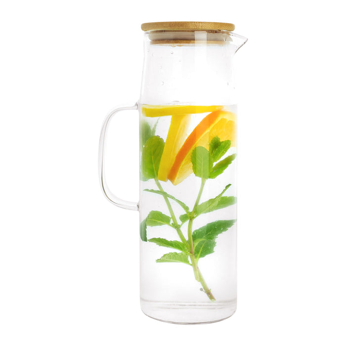Krumble Karaf met handvat en deksel - Glas en hout - 1,5 liter