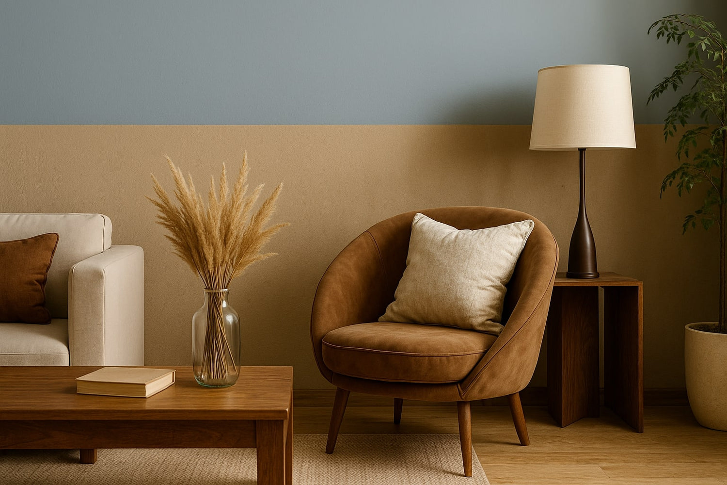 Kleuren en materialen in de woonkamer