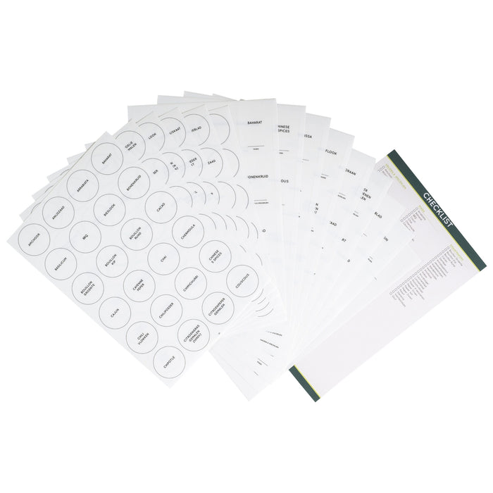 XIVADA Stickers kruidenpotjes - Kruiden labels - Nederlands - Wit