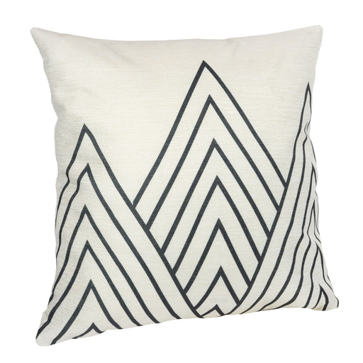 QUVIO Kussenhoes met driehoek patroon - 45 x 45 cm - Zwart / Beige