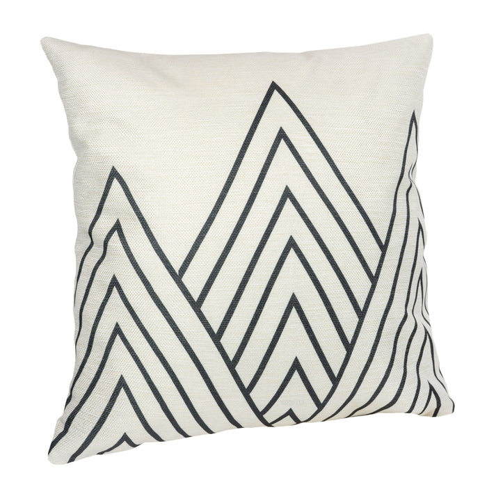 QUVIO Kussenhoes met driehoek patroon - 45 x 45 cm - Zwart / Beige