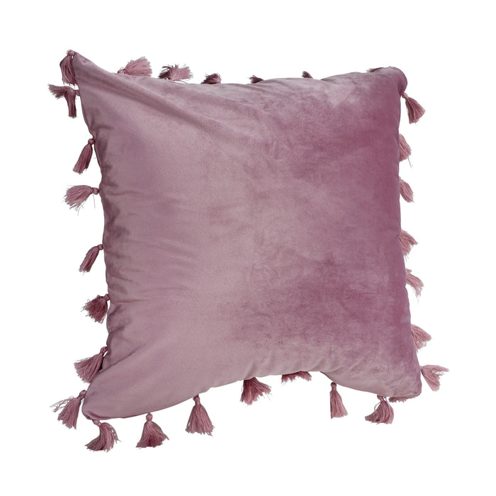QUVIO Kussenhoes met franjes - 45 x 45 cm - Roze