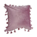 QUVIO Kussenhoes met franjes - 45 x 45 cm - Roze