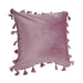 QUVIO Sierkussen met franjes - Gevuld - 45 x 45 cm - Roze