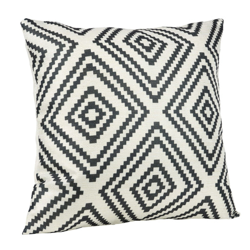 QUVIO Kussenhoes met ruit patroon - 45 x 45 cm - Zwart/Beige