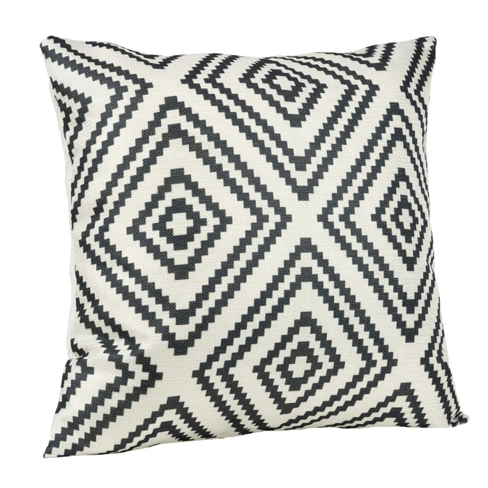 QUVIO Kussenhoes met ruit patroon - 45 x 45 cm - Zwart/Beige