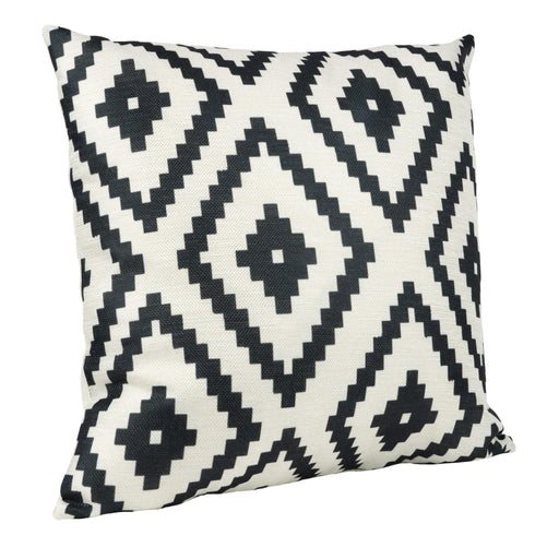 QUVIO Kussenhoes met geruit patroon - 45 x 45 cm - Zwart/Beige