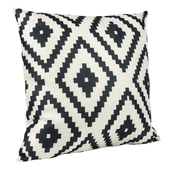 QUVIO Kussenhoes met geruit patroon - 45 x 45 cm - Zwart/Beige
