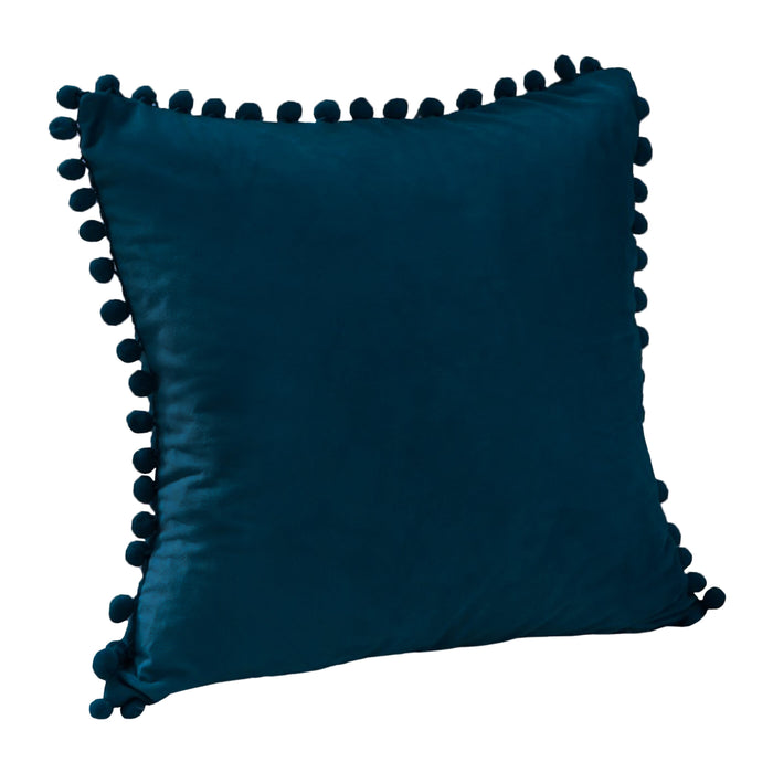 QUVIO Kussenhoes met bolletjes - Fluweel - 50 x 50 cm - Donkerblauw
