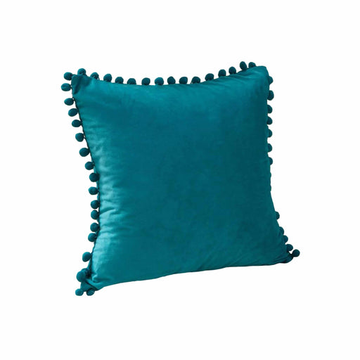 QUVIO Kussenhoes met bolletjes - Fluweel - 50 x 50 cm - Turquoise