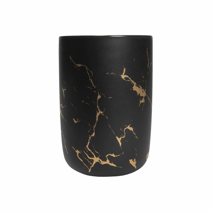 QUVIO Tandenborstelhouder / Beker - Zwart met goud