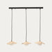 Kave Home Hanglamp Wilara Eiken en glas, 3-lamps - Naturel