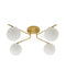 Kave Home Plafondlamp Brisia Glas en messing, 4-lamps - Wit