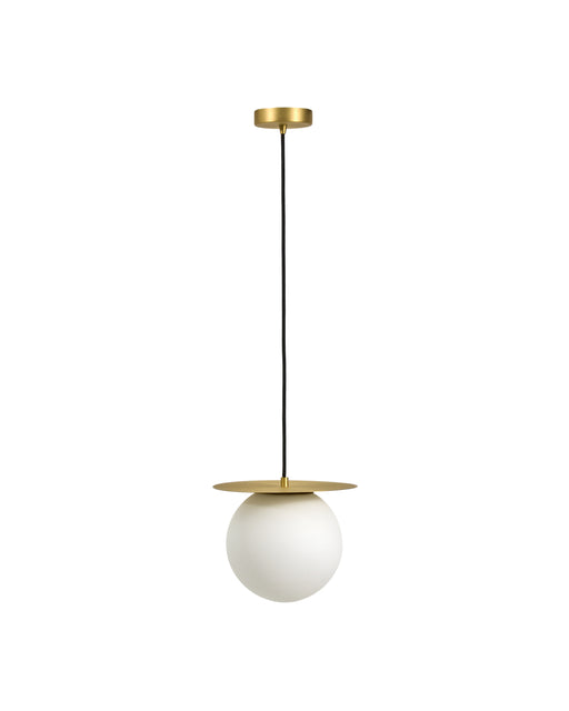 Kave Home Hanglamp Brisia Glas en messing, 20cm - Wit