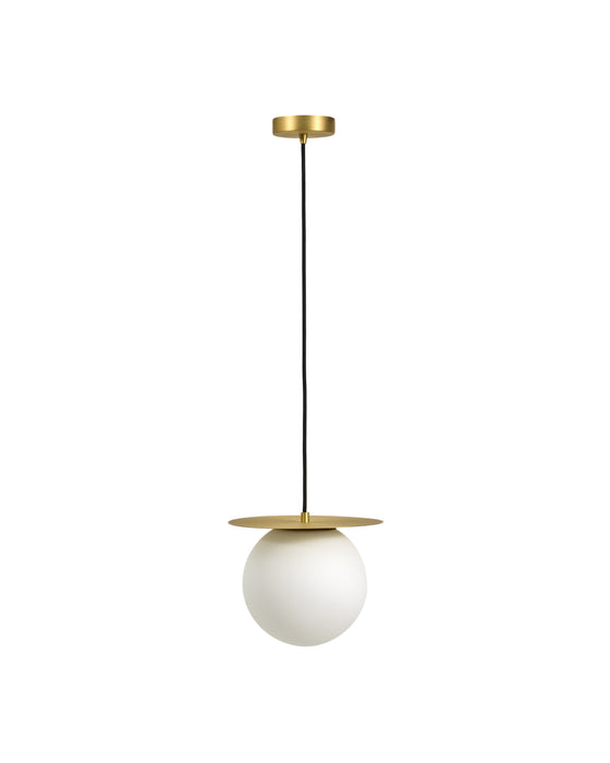 Kave Home Hanglamp Brisia Glas en messing, 20cm - Wit