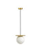 Kave Home Hanglamp Brisia Glas en messing, 20cm - Wit