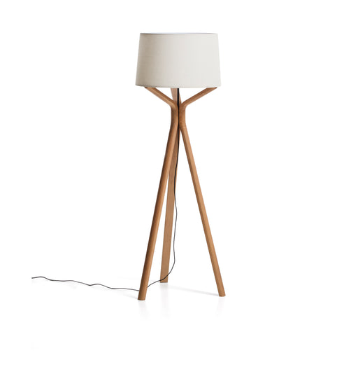 Kave Home Vloerlamp Ubira Essen en linnen - Naturel