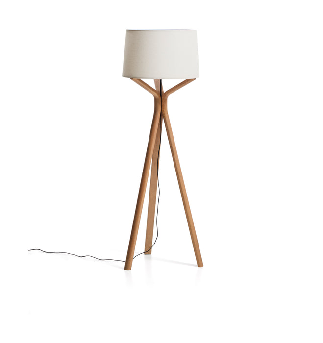 Kave Home Vloerlamp Ubira Essen en linnen - Naturel