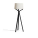 Kave Home Vloerlamp Ubira Eiken en linnen - Naturel/Zwart