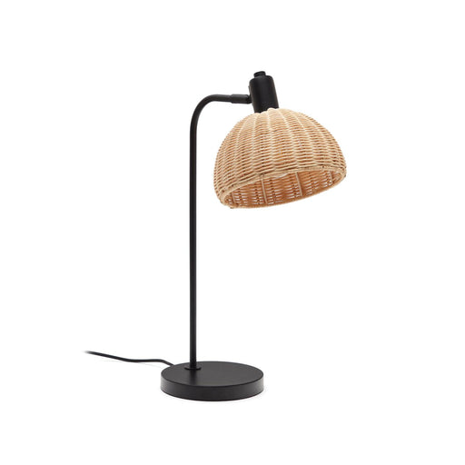 Kave Home Tafellamp Damila Rotan, 56cm - Zwart