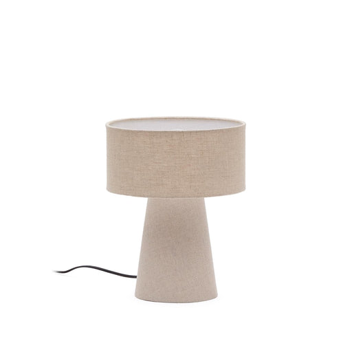 Kave Home Tafellamp Algaida Stof, 35cm hoog - Wit - Japandi
