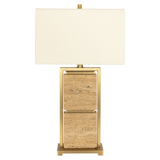 Richmond Tafellamp Meyra Marmer, 72cm hoog - Bruin