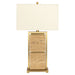 Richmond Tafellamp Meyra Marmer, 72cm hoog - Bruin