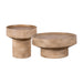 Lewis & Loft Salontafel Luus - Mangohout - Rond - Bruin - Klein en groot - Set van 2