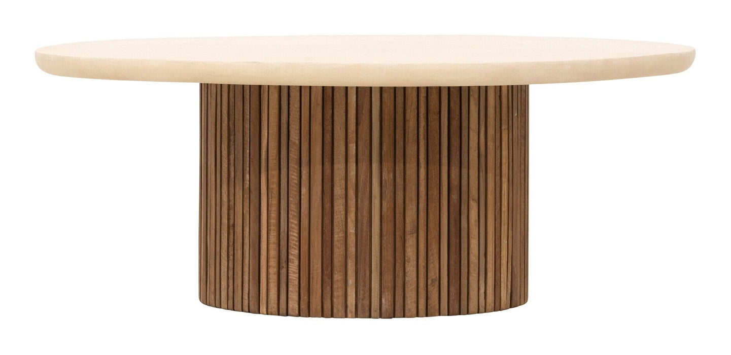 DTP Home Ronde Salontafel Lagoon Mortex & Teakhout, Ø90cm - Crème