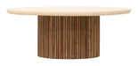 DTP Home Ronde Salontafel Lagoon Mortex & Teakhout, Ø90cm - Crème