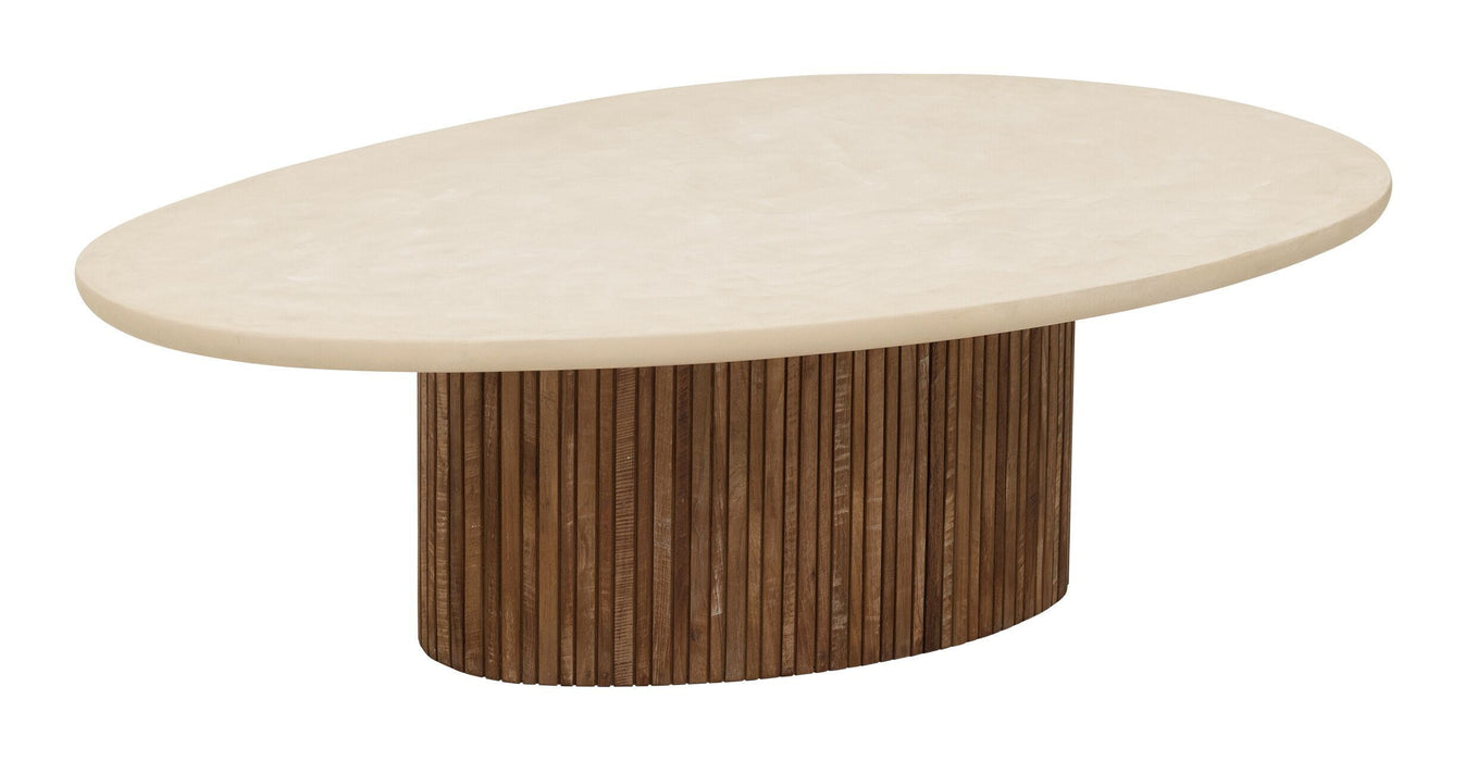 DTP Home Ovale Salontafel Lagoon Mortex & Teakhout, 120 x 75cm - Beige - Ovaal