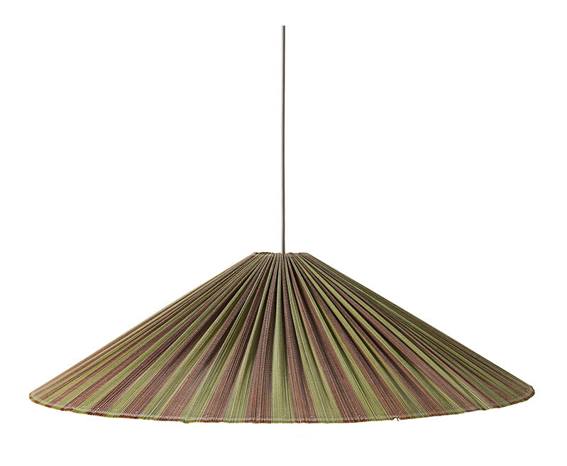 HKliving Hanglamp Plisse Bamboe, Ø80cm - Bruin,Groen