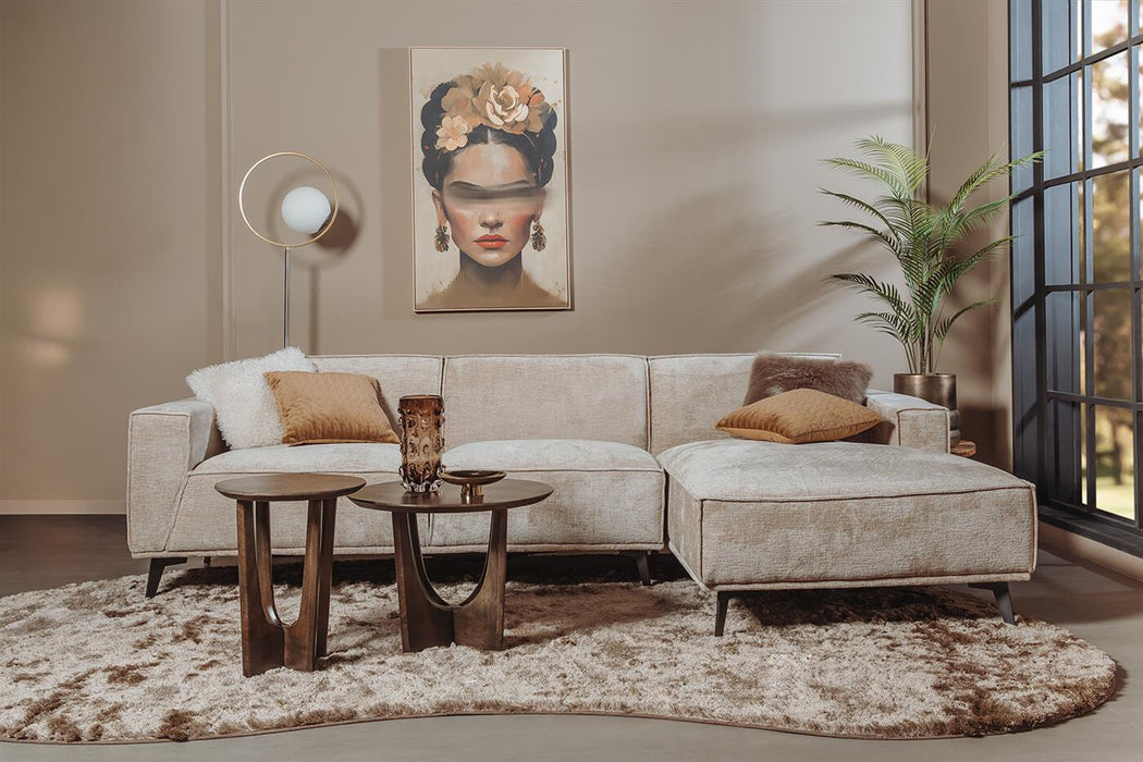 Tower Living 2,5-zits Loungebank Leeds Rechts, 280cm - Beige