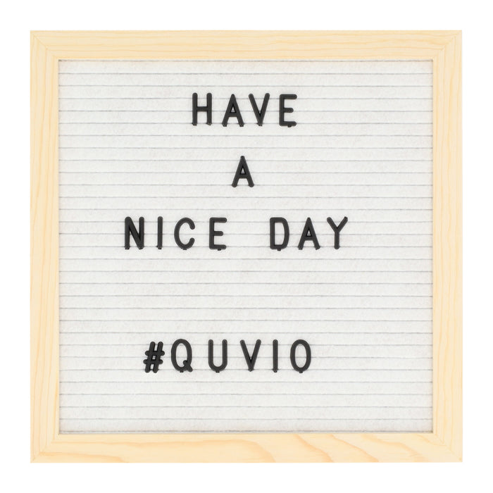 QUVIO Letterbord - Inclusief letters - Hout en vilt - Wit