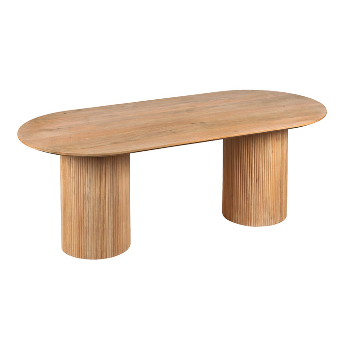 Lewis & Loft Eettafel Lynn - Ovaal - 200x90 cm - FSC®-gecertificeerd mangohout - Naturel