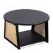 Lewis & Loft Salontafel Lene - Rond - Rotan - FSC®-gecertificeerd mangohout - Zwart