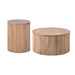 Lewis & Loft Salontafel set Lonne - FSC Mangohout - Ø40 cm - Ø70 cm - Met opbergruimte - Naturel - Set van 2